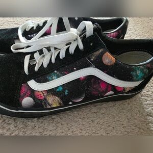 Vans Black and Multicolor Galaxy Print Shoes
